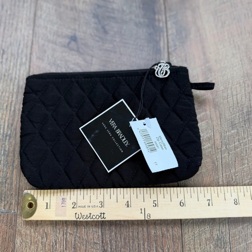 NEW WITH TAGS Vera Bradley Microfiber Zip Case Black - Picture 5 of 7
